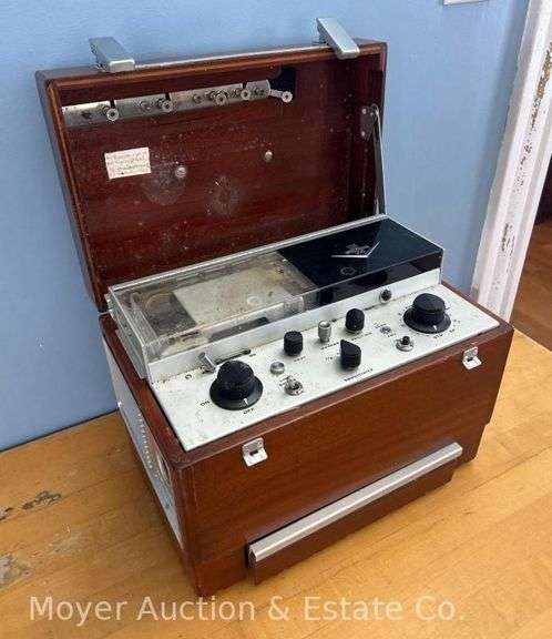 Sanborn Viso 100 Vintage EKG Machine, Wooden Case, Unknown Condition image
