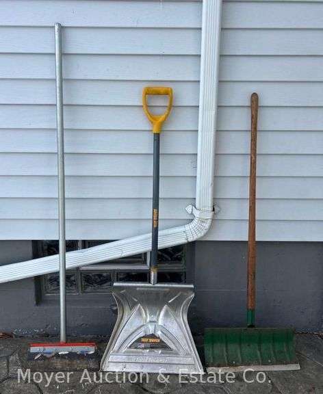(2) Metal Snow Shovels with Ice Breaking Blade image