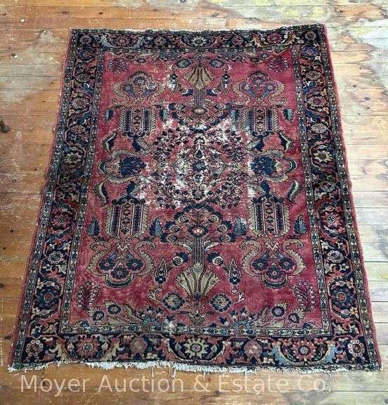 Oriental Rug, Some Loss to Edges, 62”x73” image