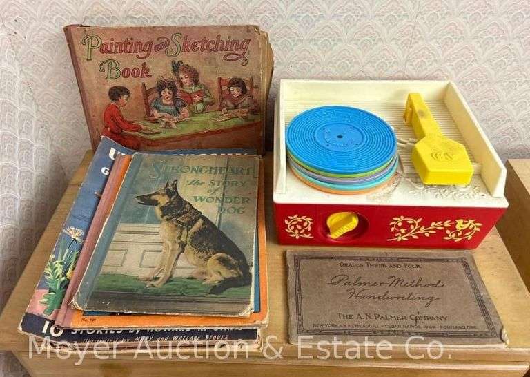 Fisher-Price Music Box/Record Player and 5 Discs with Vintage Children's Books image