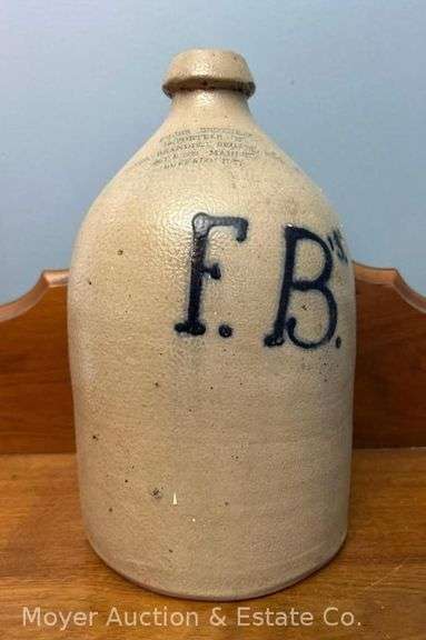 Fuchs Brothers Buffalo, NY Stoneware Jug, Cobalt "F.B.", Chip on Base, 11.5"h image