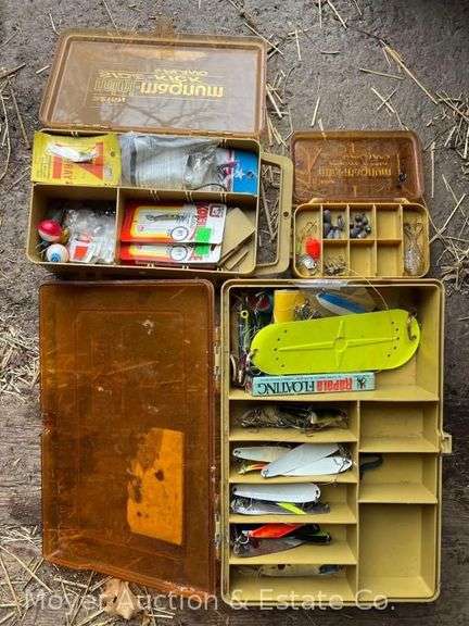 Group of Fishing Lures, Etc., in Tackle Boxes image