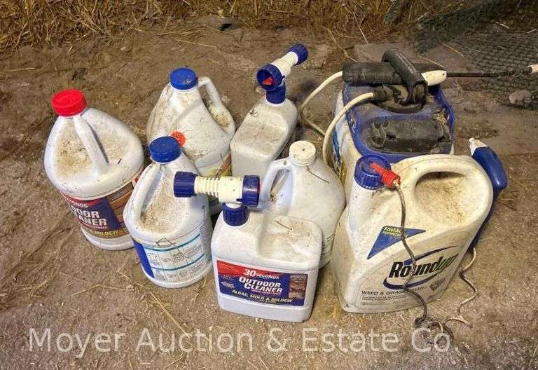Group of Outdoor Cleaning Chemicals, Round-up, Etc. image