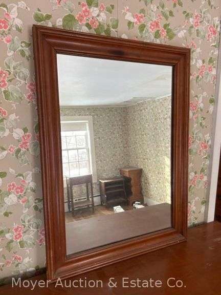Wood Frame Wall Mirror, 31"x23" image