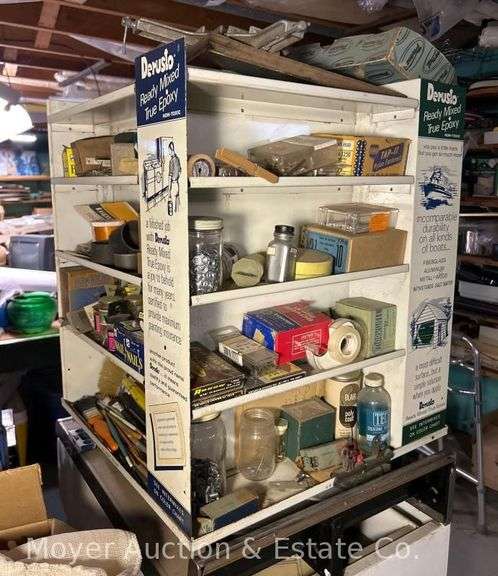 Derusto Advertising Rotating Store Display, Metal, with Contents, 25”h x 19”w image