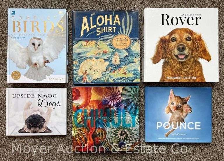 Group of Coffee Table Books: Dogs, Birds, Chihuly, Hawaiian Shirts, Etc. image