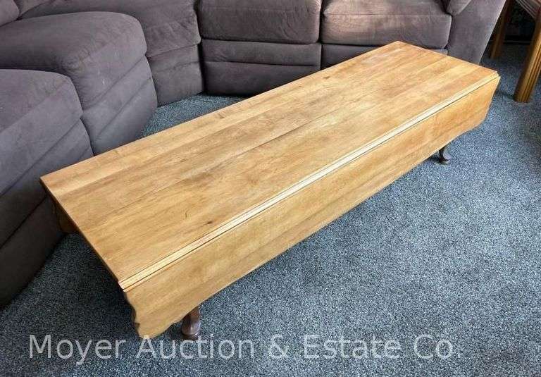 Drop Leaf Coffee Table, 60”x19”x 15” image
