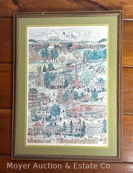 Lancaster Potpourri Print by Beth Kroecker, Artist Signed and #84 of 400, Framed 29"x21" image
