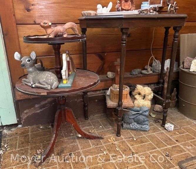 2 Tier Stand and Half Round Table, 28" and 31"h image