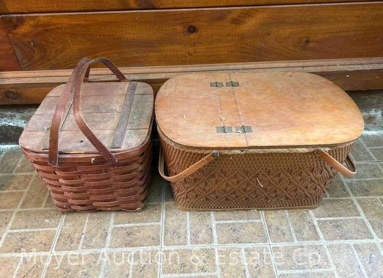 (2) Picnic Baskets, 13" and 22"w image