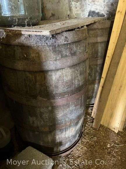 (2) Wood Barrels, 35"h image