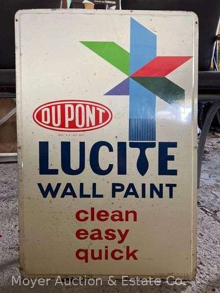 DuPont Lucite Wall Paint Advertising Sign, Metal, 24"x16" image