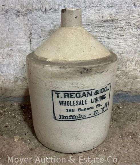 T. Reagan & Co., Buffalo NY Stoneware Advertising Jug, 12.5"h image