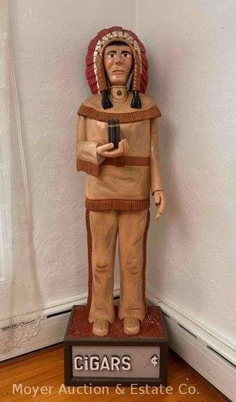 Loren Hilts "Cigar Store Indian" Lifesize Woodcarving, 75"h image