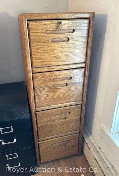 4 Drawer Wood Filing Cabinet, 20"x25"x58"h image
