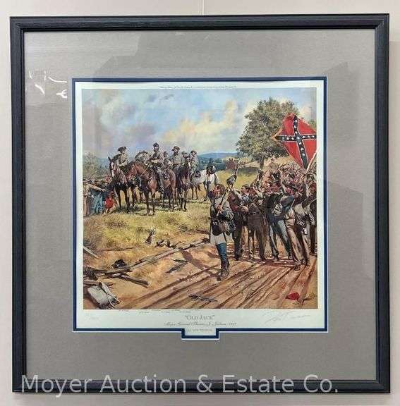 Civil War Lithograph Print: "Old Jack" by Don Troiani, signed & #569 of 950, framed 32" x 32" image