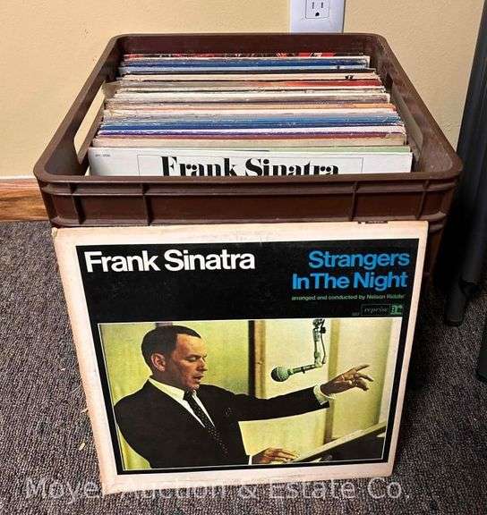 Crate of Record Albums: Christmas, Bing Crosby, Nat King Cole, Etc. image