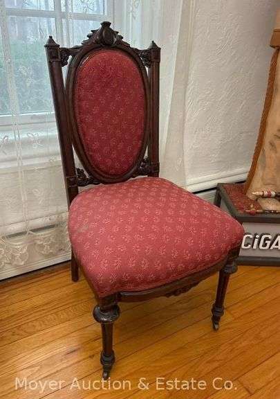 Upholstered Parlor Chair, Wood Frame, 20"w image