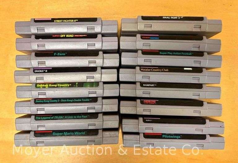 (16) Super Nintendo Game Cartridges image