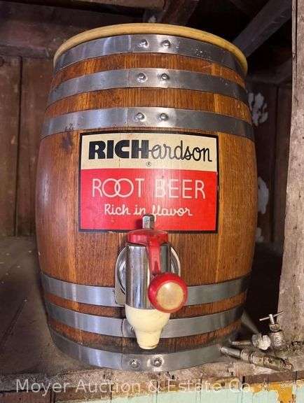 Richardson Root Beer Barrel Dispenser, with Lid, 19"h image