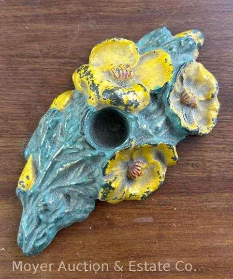 Cast Iron Flower Candlestick, 5.75"w image