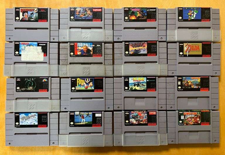 (16) Super Nintendo Game Cartridges image