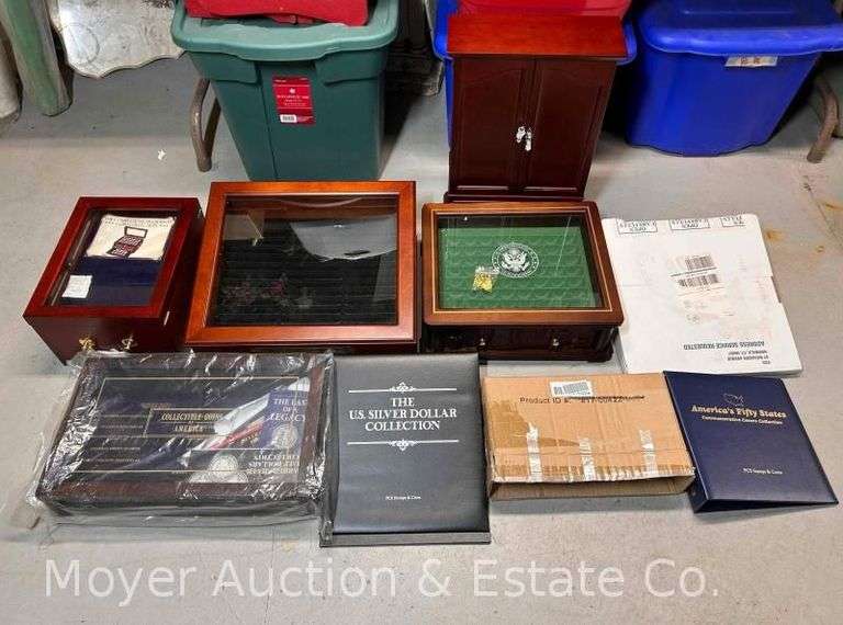Group of Coin Collector Boxes and Book image