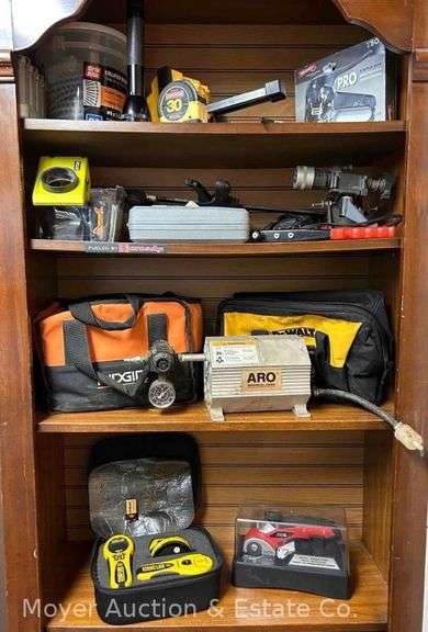 Group of Hand Tools, Soldering Irons, Drill Bit Set, Etc. image