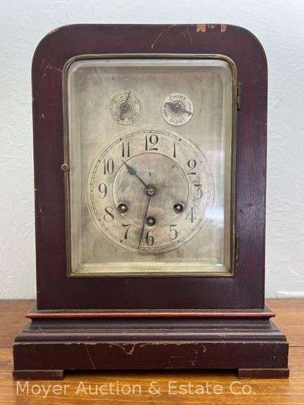 Gustav Becker German Mantle Clock, with Pendulum and Key, 13"h image