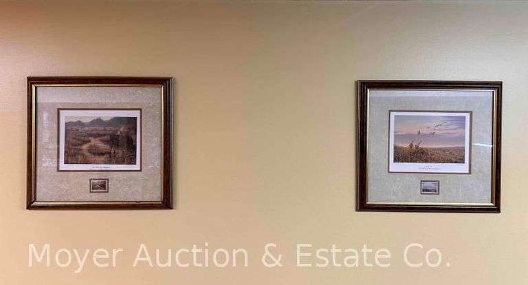 (2) Framed Friends of the NRA Event Sponsor Prints and Stamps, 16.5"x18" Overall image