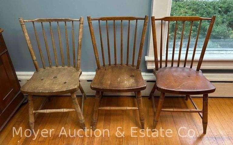 (3) Hitchcock Stick-back Dining Chairs image