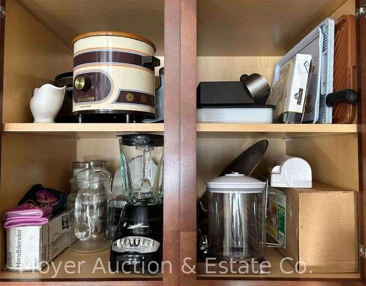 Contents of Entryway Cabinets, Small Appliances, Vases, Baking Sheets, Etc. image