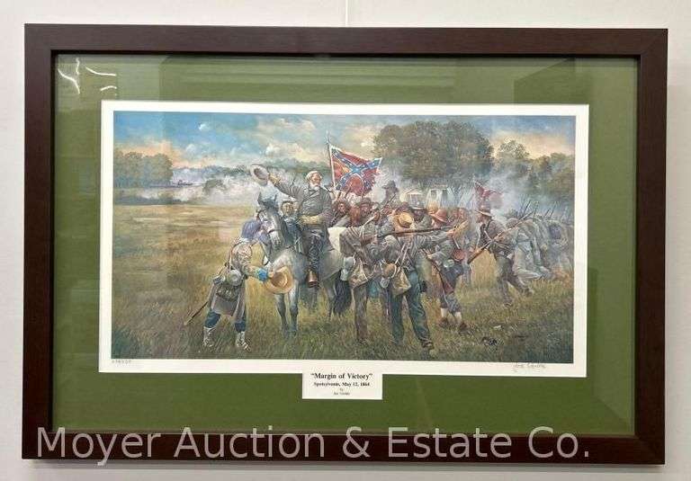 Civil War Lithograph Print: "Margin of Victory" by Joe Umble, signed & #298 of 650, framed 20" x 30" image
