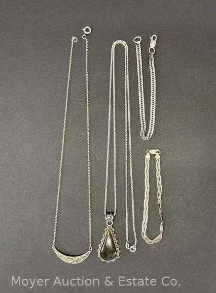 Group of Sterling Silver Necklaces and Bracelets, 1.17tr.oz. image