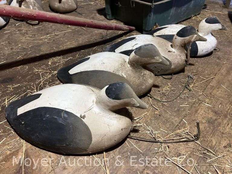 (4) Wood Duck Decoys, Marked "A.Wallace" on Base, 18" Long image