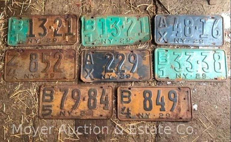(8) 1929 NY License Plates image