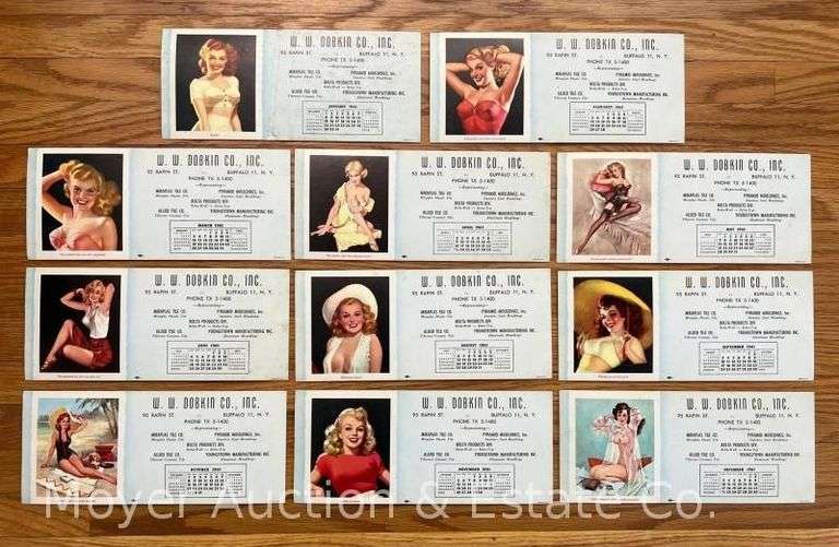 (11) W.W. Dobkin Co. Buffalo, NY Pin-up Advertising Blotter Pads, 1961, 9"w image