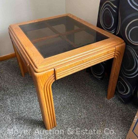 End Table with Glass Top, 22"x26"x19"h image
