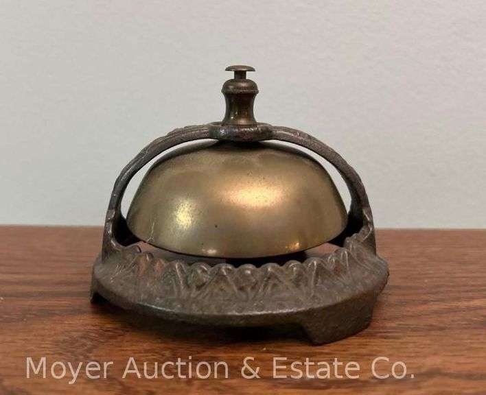 Vintage Desk Bell, Metal, 3"h image