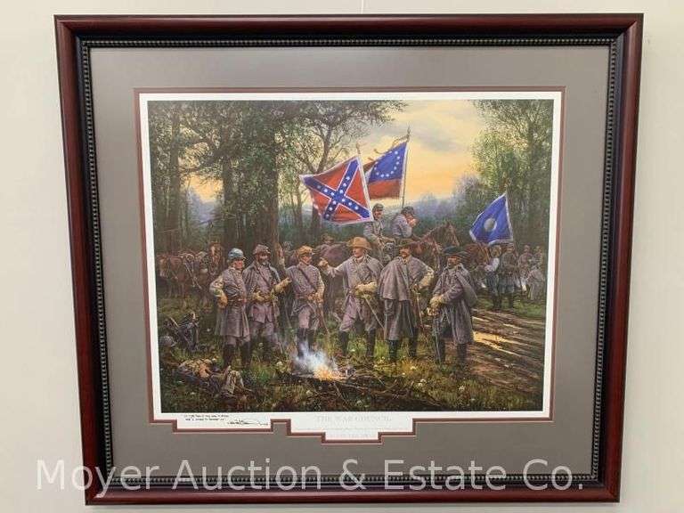 Civil War Lithograph Print: "The War Council" by John Paul Strain, Signed, #513 of 950 image