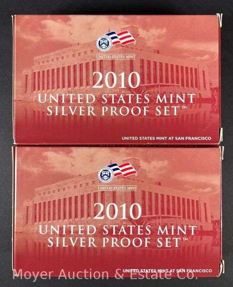 (2) 2010 United States Mint Silver Proof Sets
