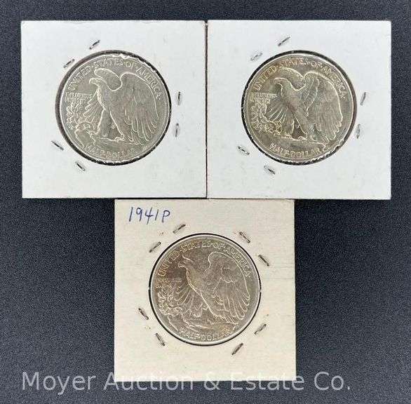 (3) 1941 Walking Liberty Half Dollars