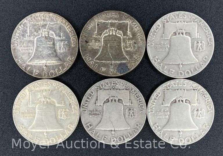 (6) 1951 Franklin Half Dollars