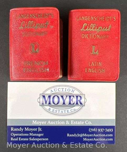 2 Miniature Langenscheidt's Lilliput Dictionaries, 2"h