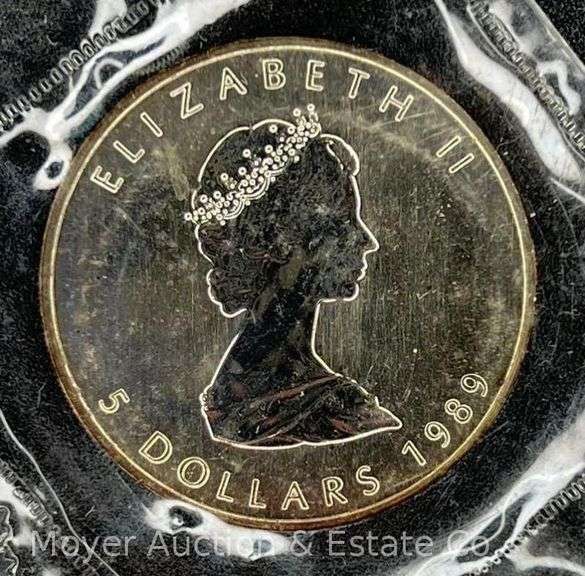 1989 Canada $5 Dollar Silver 1oz Maple Leaf Coin