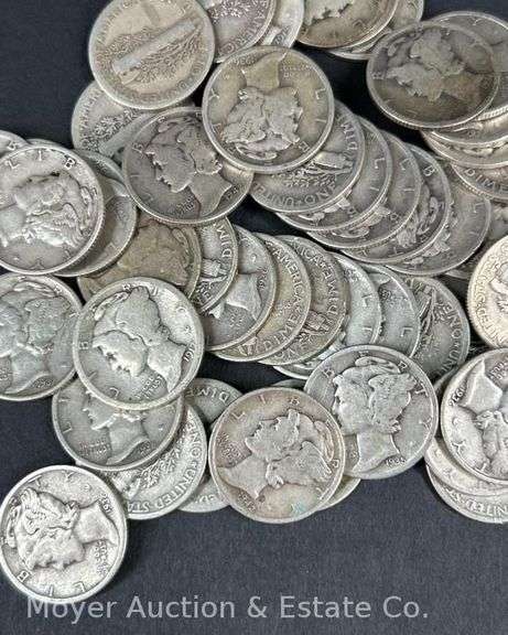 (50) Mercury Dimes