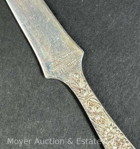 S. Kirk & Son "Repousse" Sterling Silver Letter Opener and Salt Spoon, 1.20 Troy Ounces