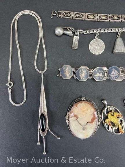 Group of Sterling Silver Jewelry, Bracelets, Necklaces, Etc. 3.28 Troy Ounces