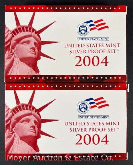 (2) 2004 United States Mint Silver Proof Sets