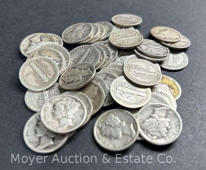 (50) Mercury Dimes